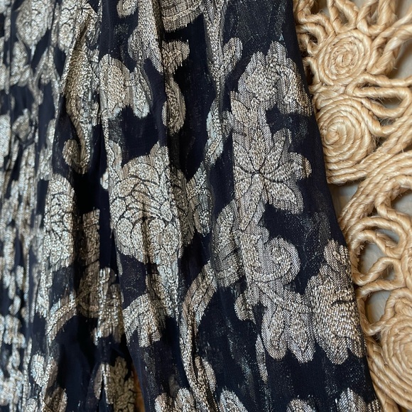 Anthropologie Black and Metallic Gold Swing Mini Dress, Size Medium - Picture 8 of 12